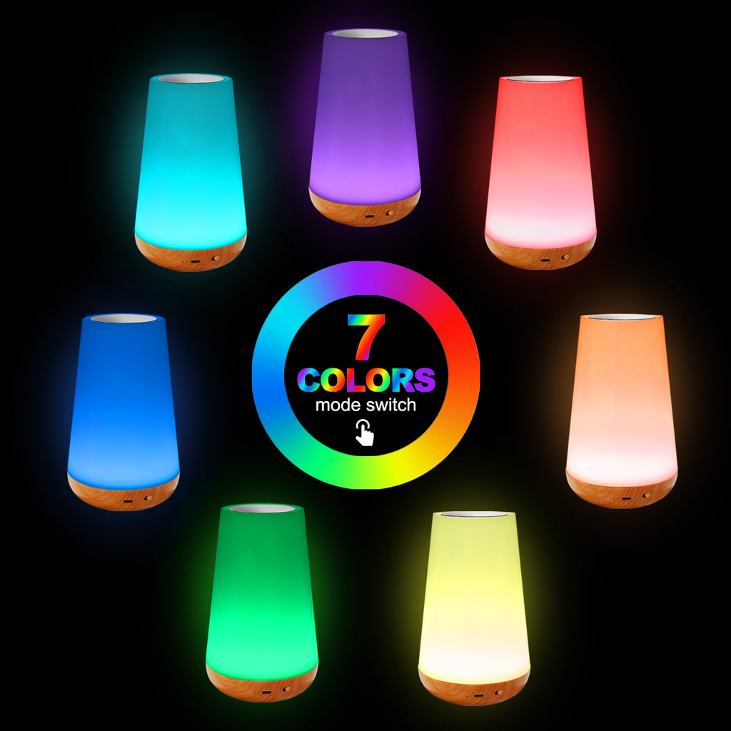 Rechargeable RGB Touch Bedside Lamp with Remote & Timer