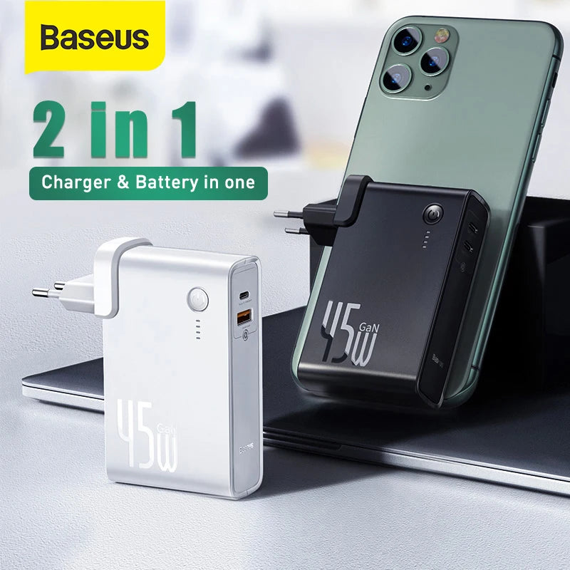 Baseus 2-in-1 45W GaN Charger & 10,000mAh Power Bank