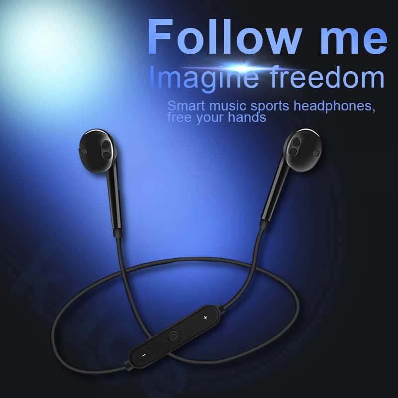 S6 Wireless Bluetooth Sports Neckband Earphones with Microphone &amp; Stereo Sound