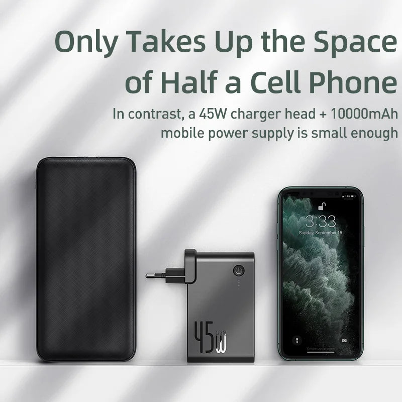 Baseus 2-in-1 45W GaN Charger & 10,000mAh Power Bank