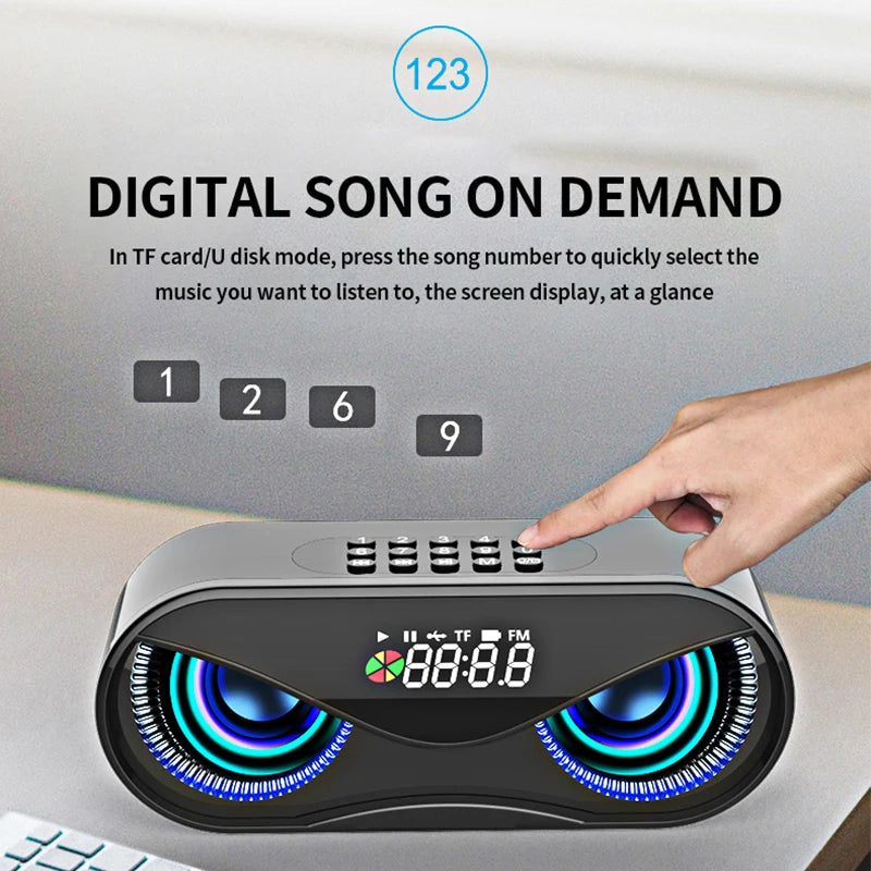 M6 RGB Bluetooth Speaker with FM Radio & Alarm Clock