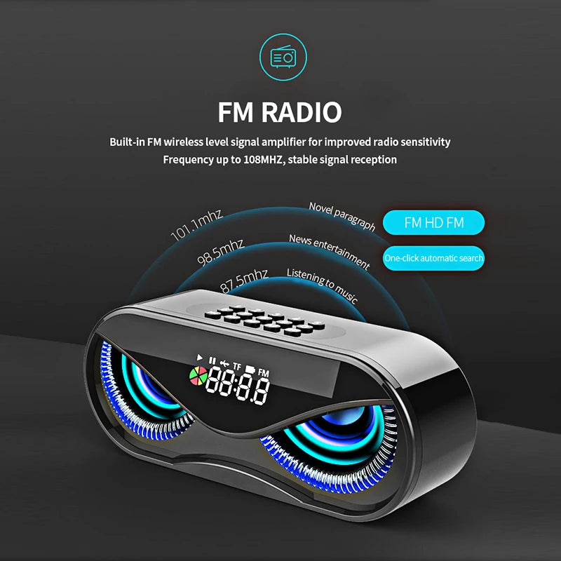 M6 RGB Bluetooth Speaker with FM Radio & Alarm Clock