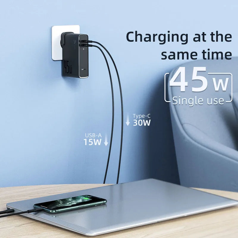 Baseus 2-in-1 45W GaN Charger & 10,000mAh Power Bank